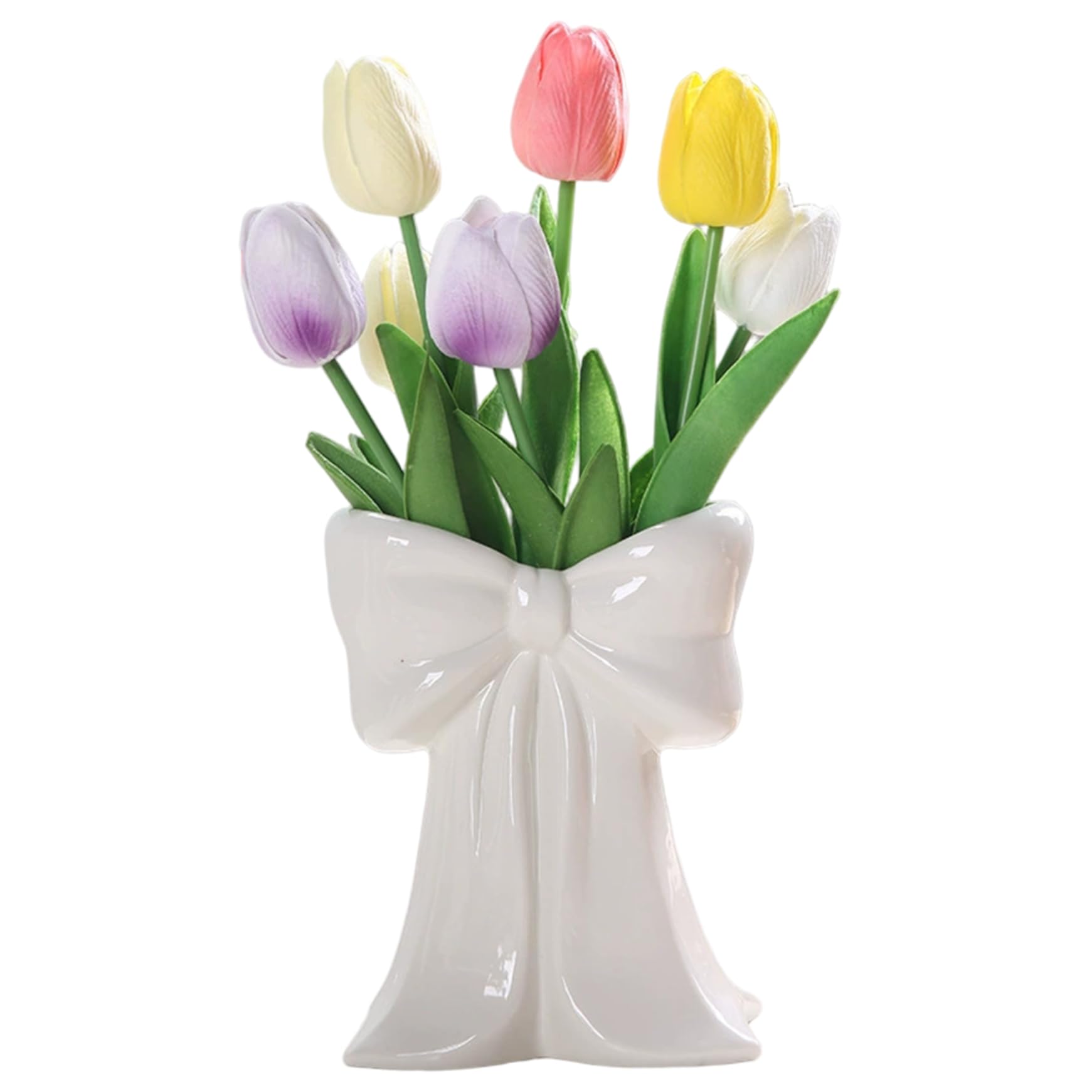 Fleur en céramique mignonne vase blanc à nœud pour rompre la monotonie