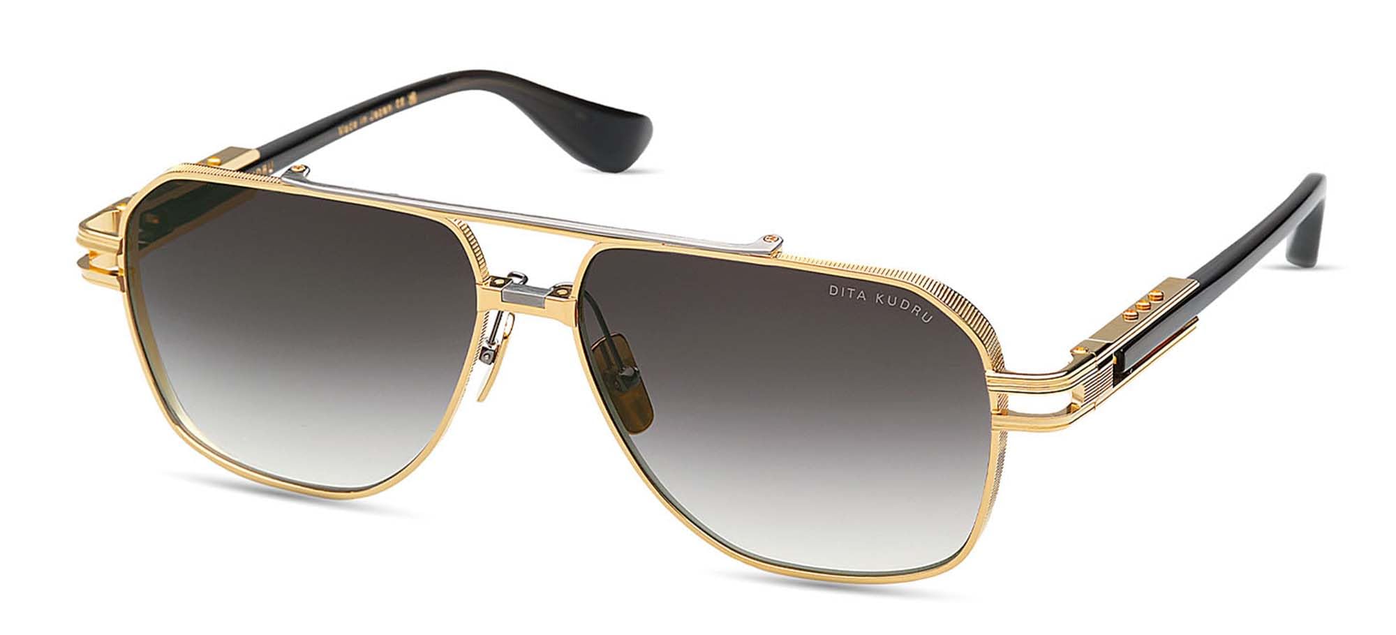 Dita KUDRU YELLOW GOLD ANTIQUE SILVER W/GREY SHADED 61/14/145 unisex Sunglasses