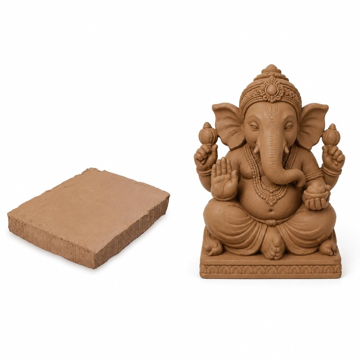 Itsy Bitsy Natural Clay 2KG | Ready to Use Moist Clay for Sculpting, Modelling, Moulding & DIY Crafts | Air Dry Clay for Artists & Students-picture-25