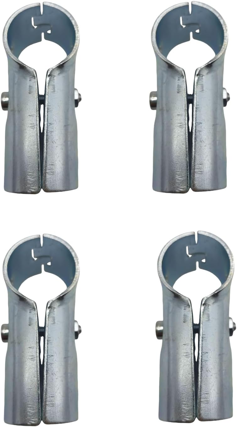 4 Pcs T Clamps Pipe Connector Metal Fittings,Structural Pipe Connector Joint,Fit OD 1-1/4 inch (32 mm) Carbon Steel End Rail Tee Clamps,Chain Link Fence,Bolts and Nuts Included