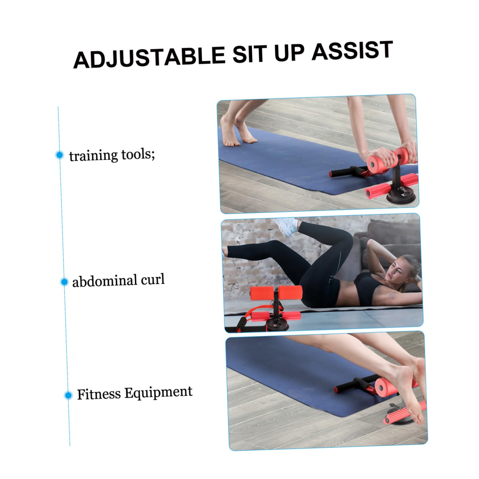 GOOHOCHY 1pc Sit-up Aid Comfort Handle Steel Tube Foam Glutes Workout Equipment for Home