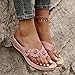 PNZLZIA Women’s Orthopedic Arch Support Flowers Clip Toe Sandals,Herringbone Wedge Heel Floral Beach Flip Flops (Blue,7)