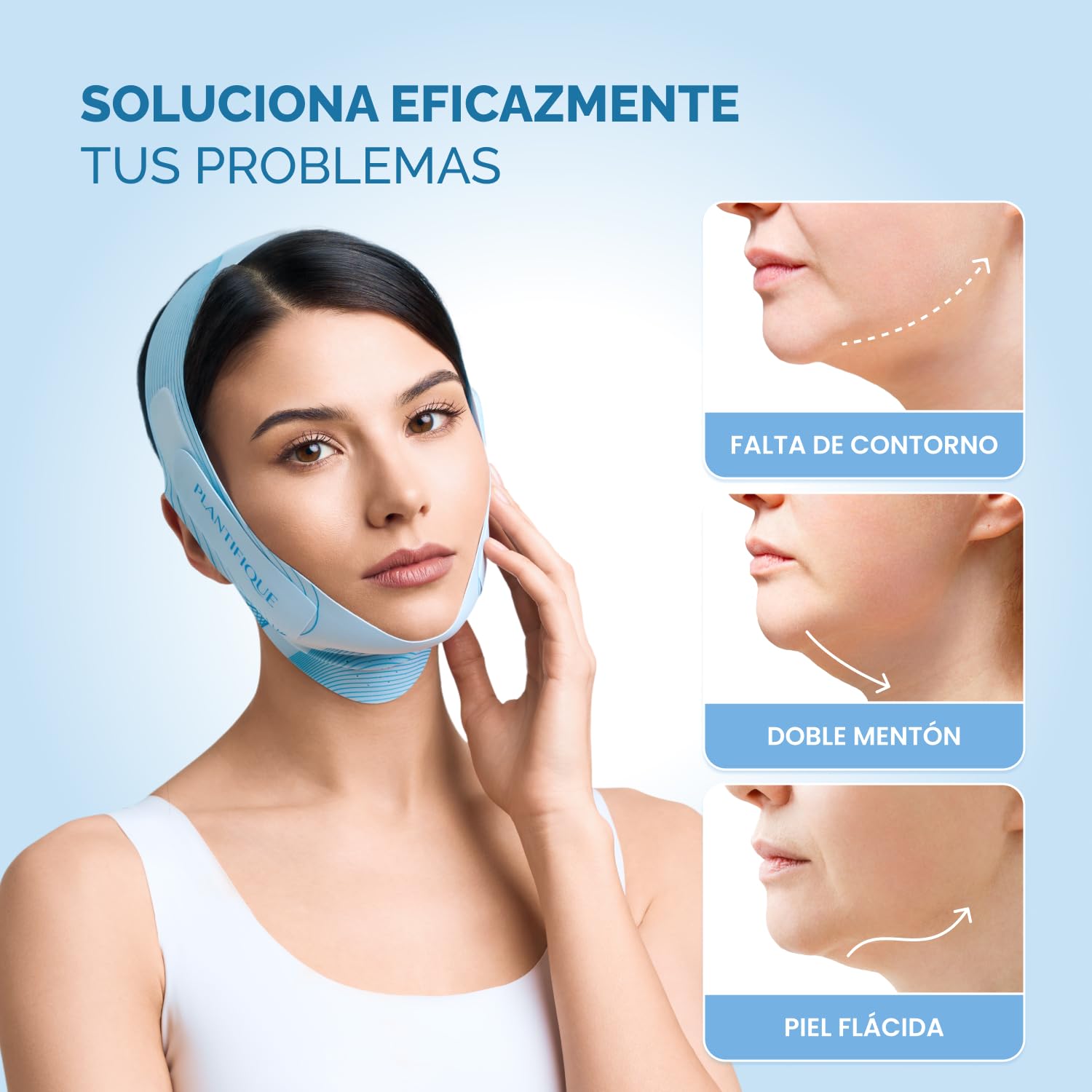 PLANTIFIQUE Mentonera Papada Reutilizable - Máscara Correa Transpirable - Mascarilla Facial V-Line Lifting Face Mask Chin Strap — view 2
