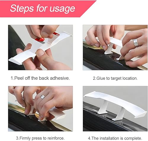 Miniatura 15 de 3 alerones para automóvil, 6.7 pulgadas, universal, textura de fibra de carbono, decoración fresca, accesorios exteriores para hombres y mujeres