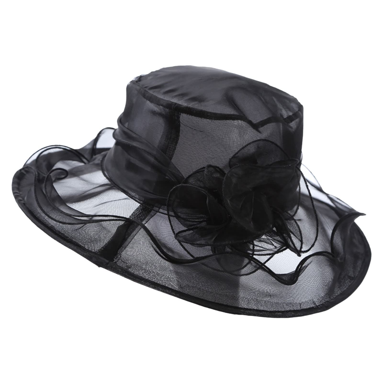 Generic Sombreros anchos para mujer, sombrero de boda, sombrero de sol, sombra floral, sombrero de playa, gorra 2017