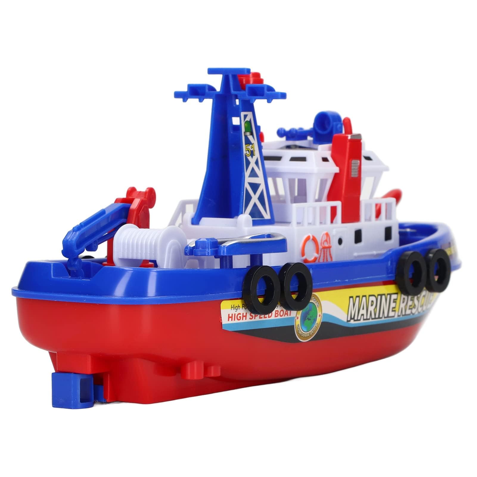 Alomejor Feuerwehrboot-Spielzeug, Feuerwache, Feuerwehrspielzeug, Feuerwehrschiffsmodell für Kinder, Mädchen