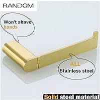 Vista 5 de RANDOM Portarrollos de papel higiénico de oro cepillado, accesorios de hardware de baño SUS 304 de acero inoxidable moderno soporte de rollo