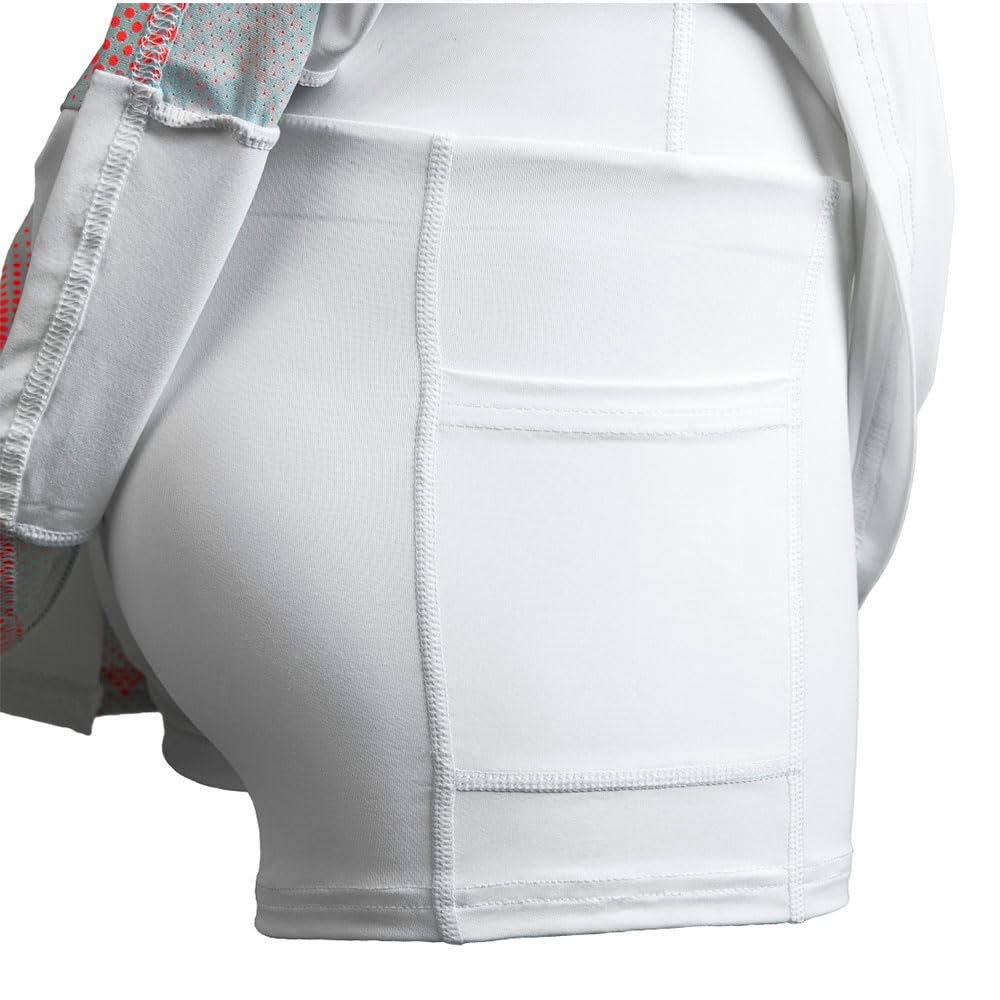 Izas RIGUAL Vestido de Padel para Mujer: Elegante, Transpirable y Funcional. Espalda Cruzada y Múltiples Bolsillos. Falda de Tablas con Pantalón Interior y Bolsillos Guarda Pelotas