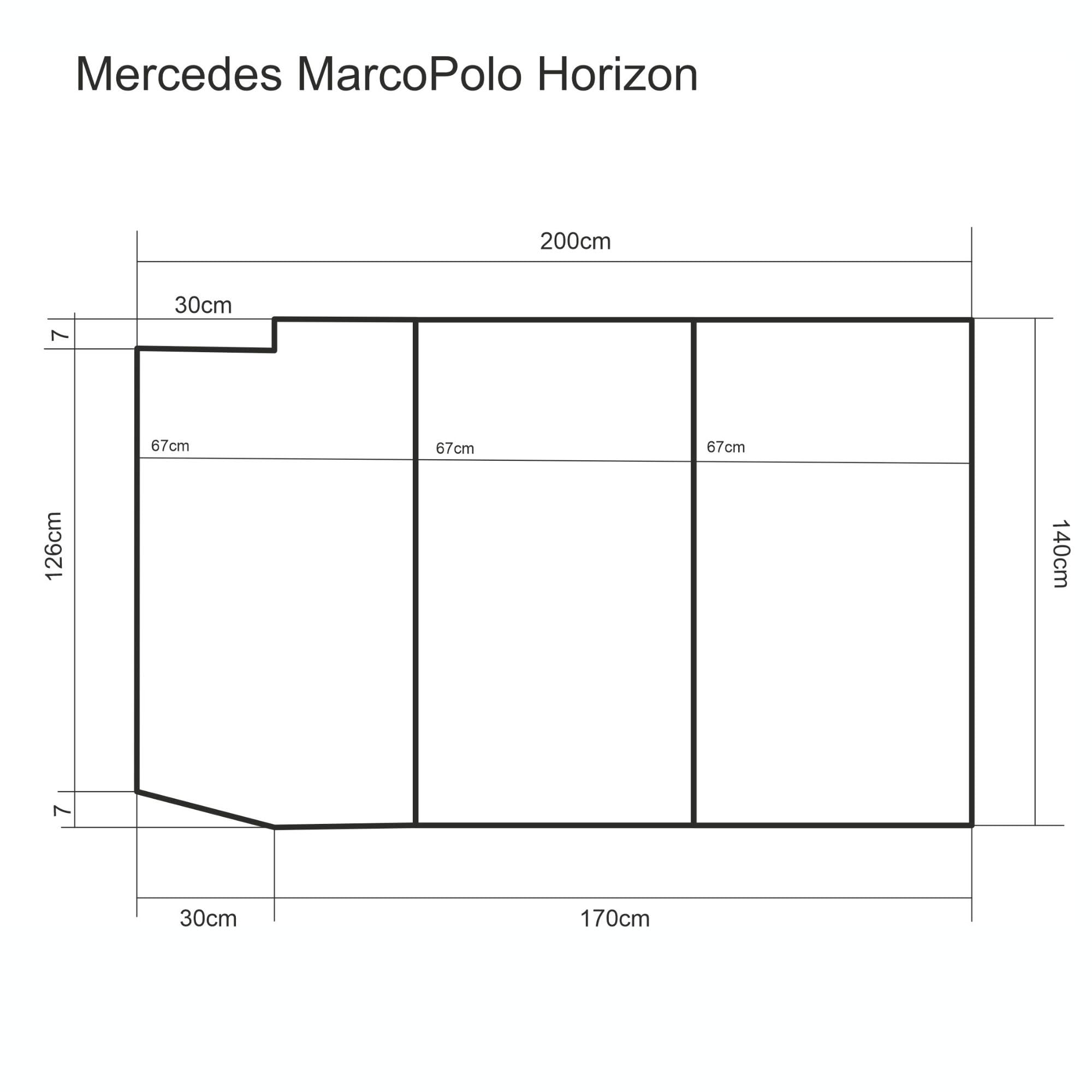 GoldenGroup Auto Matratze 200cm x 140cm - Passend für Mercedes Marco Polo Horizon - Faltbare - Camping Matratze - Auto Camping Zubehör - Klappmatratze Air-Flow 8-visco