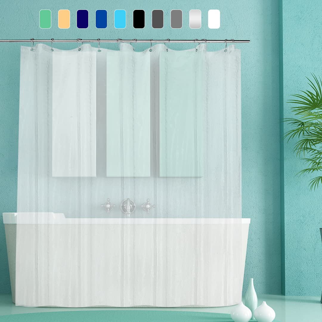 Ga-Geetopia Clear PEVA Plastic Shower Curtain Liner Premium Light Weight 72" x 72" Transparent Bathroom Shower Showroom Curtain Liner with Rustproof Metal Gromments and Weighted Magnet