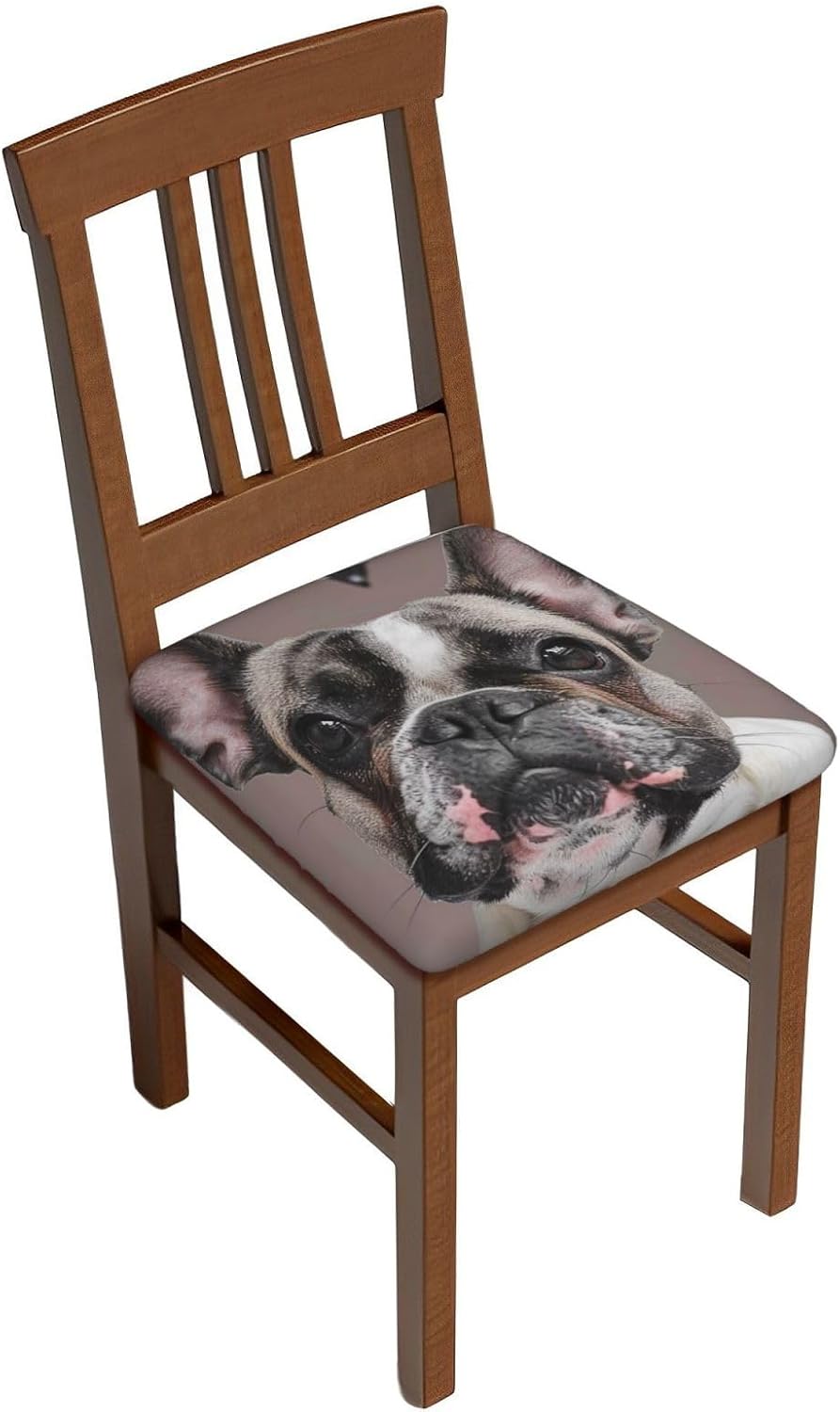 French Bulldog Print Square Cushion Covers 6 Pcs Set Elastic Non-Slip Seat Cushion Slipcovers Pet Furniture Protectors for Chair, Sofa