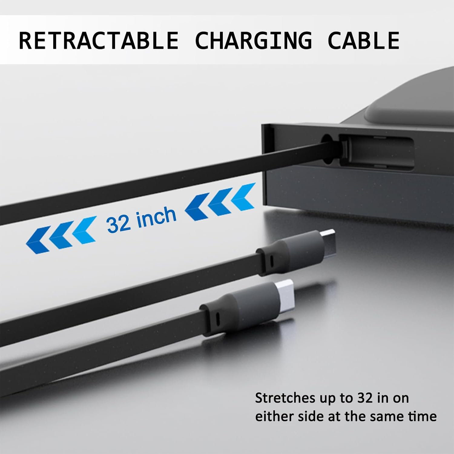 Front Console Docking Station Compatible with Tesla Model Y (2021-2024) and Model 3 (2021-2023) - Retractable Charging Cables, USB Hub, QC3.0 & PD Fast Charging, Sliding Panel Design
