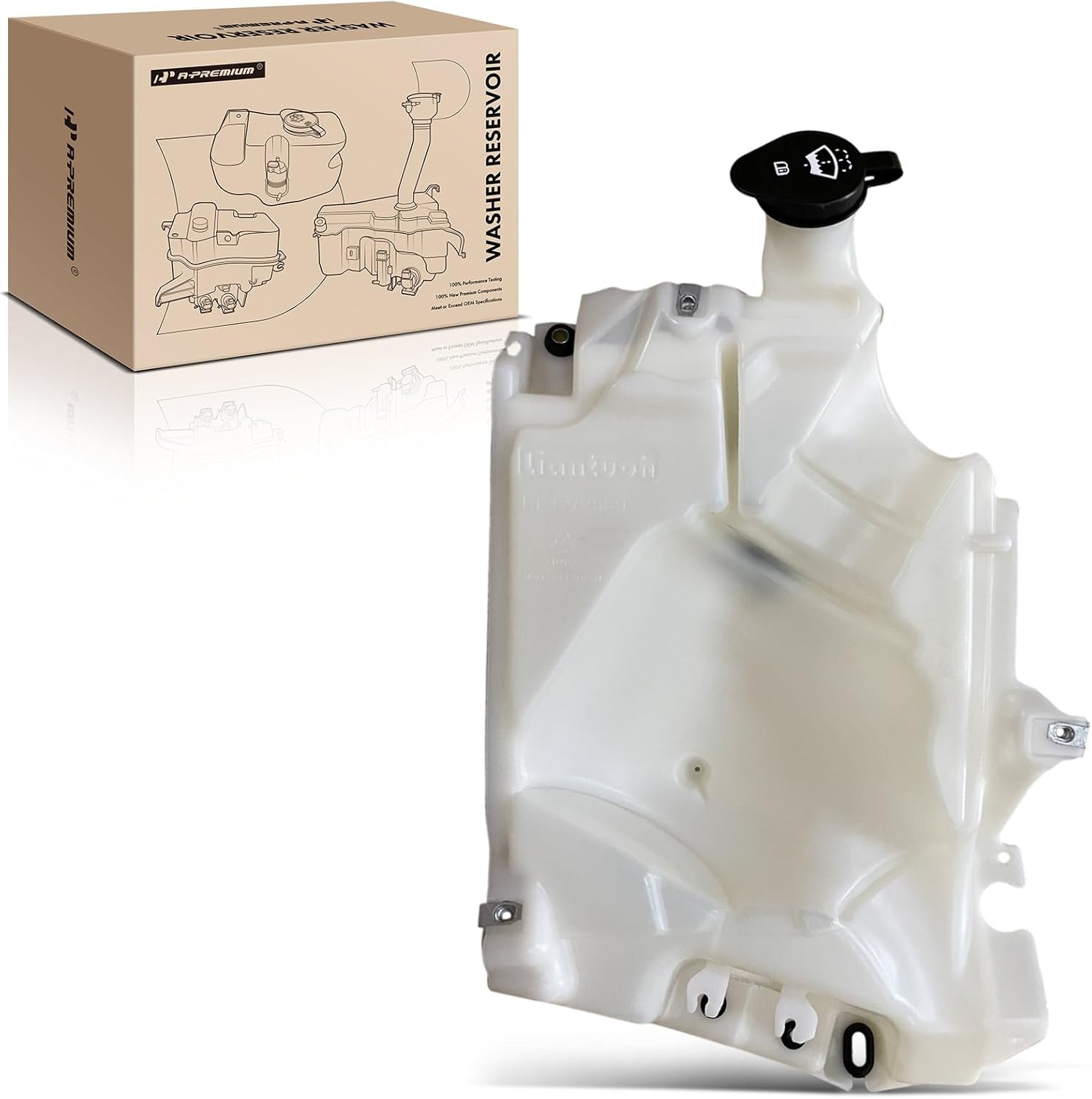 A-Premium Windshield Washer Reservoir Tank Assembly Compatible with Chevrolet Trailblazer 2002-2009 & GMC Envoy 2002-2009 & Buick Rainier 2004-2007 & Oldsmobile Bravada & Saab 9-7x - with Cap