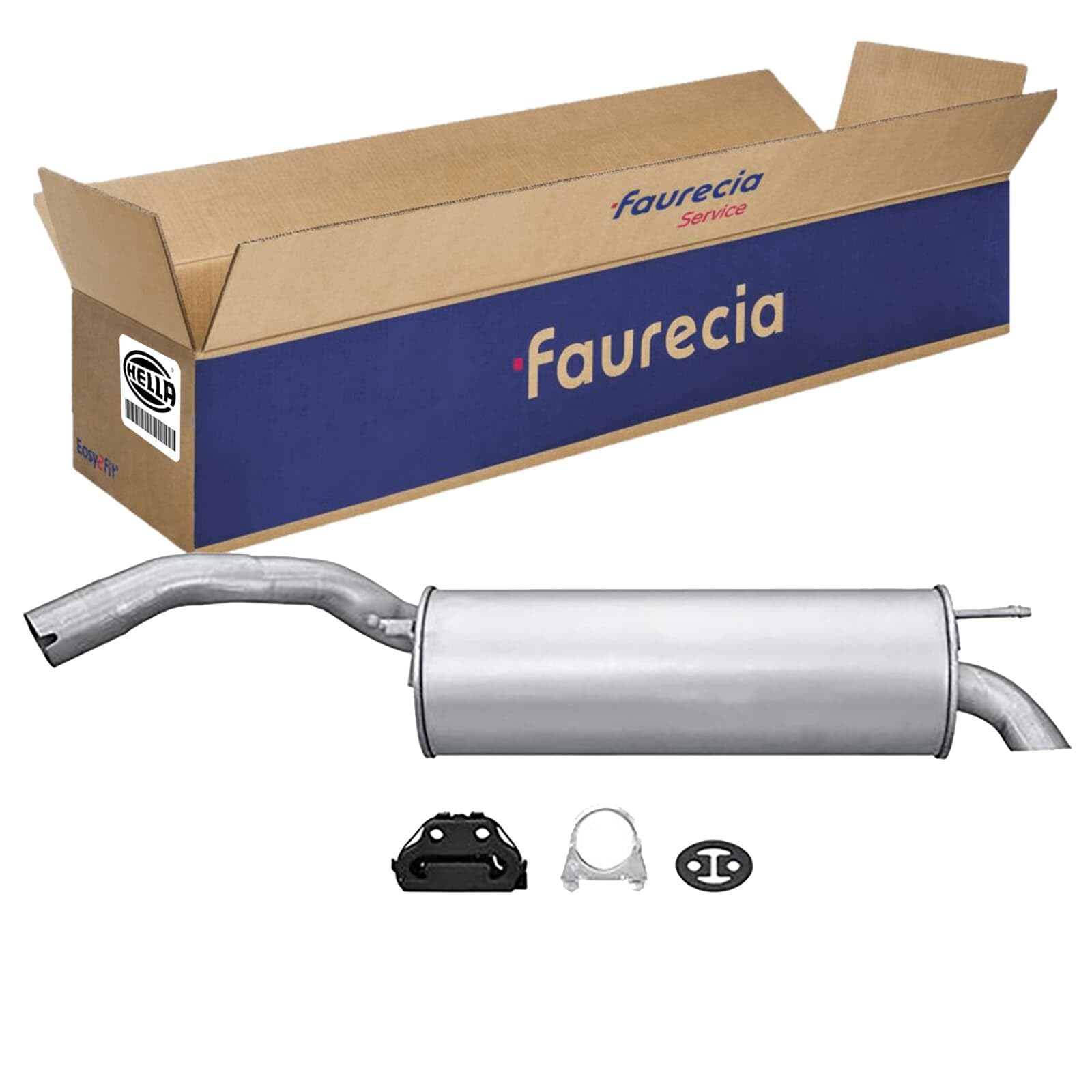 HELLA 8LD 366 029-211 Tłumik końcowy - Easy2Fit® Kit - z tyłu - jednoczęściowy - Komplet z elementami do montażu