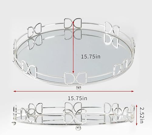 Miniatura 7 de Bandeja de tocador para perfume Bandeja de perfume de vidrio extra grande Tamaño 15.75 pulgadas × 15.75 pulgadas × 2.52 pulgadas bandejas de perfume