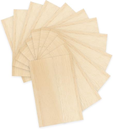 Paquete de 20 hojas de tilo Hojas de madera contrachapada finas sin terminar 116 para manualidades pasatiempos fabricación de modelos quema de