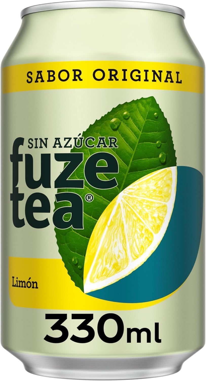 Fuze Tea Original, Sabor Limón Zero Azúcar, Latas de 330 ml, Pack 24