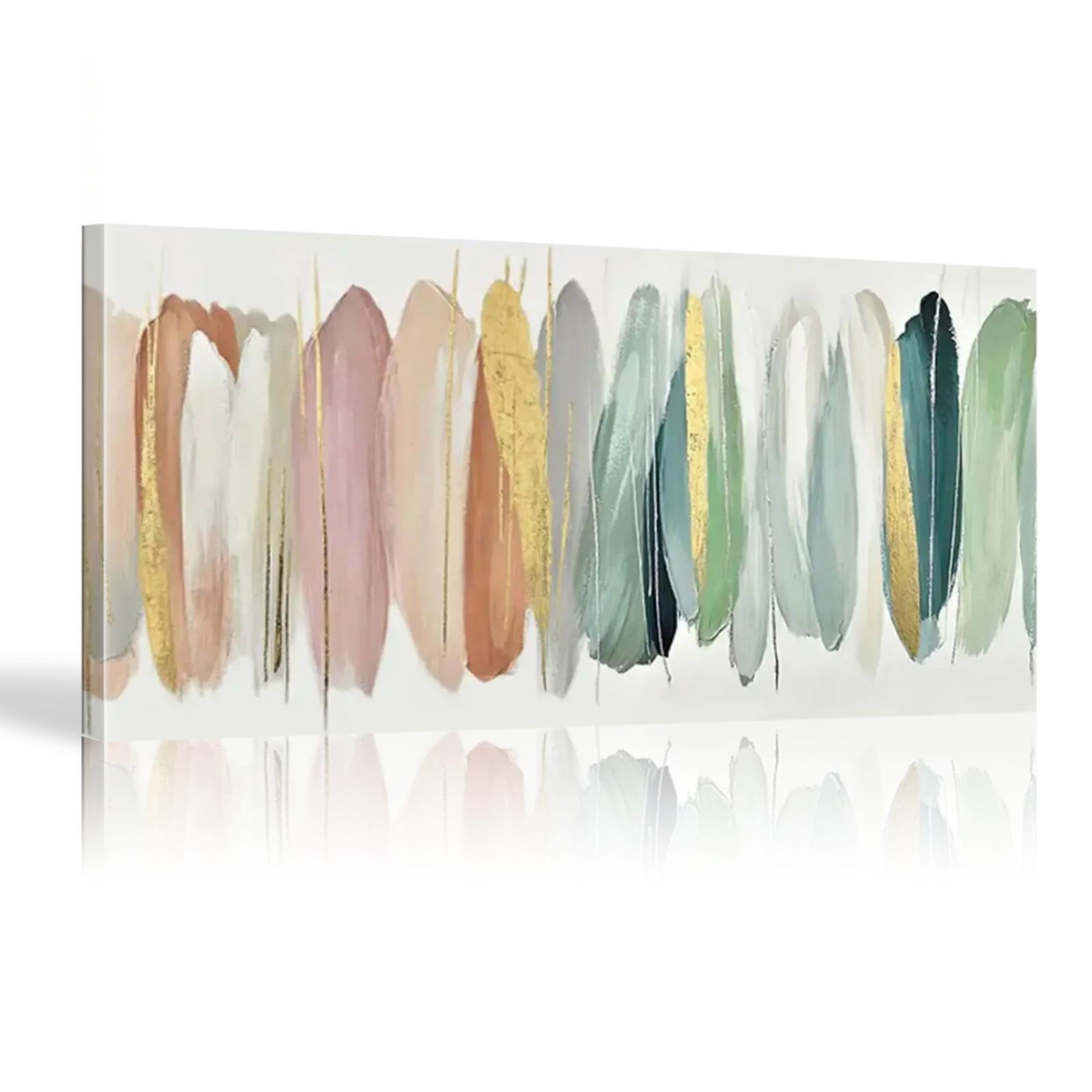 18meng Art Abstrakte Bilder Leinwand XXL 200x100 cm Modern Leinwandbilder Wandbild Bunt Feder Bilder Wandbild Kunstdruck Wohnzimmer Schlafzimmer Wanddekoration Bild auf Leinwand Ungerahmt