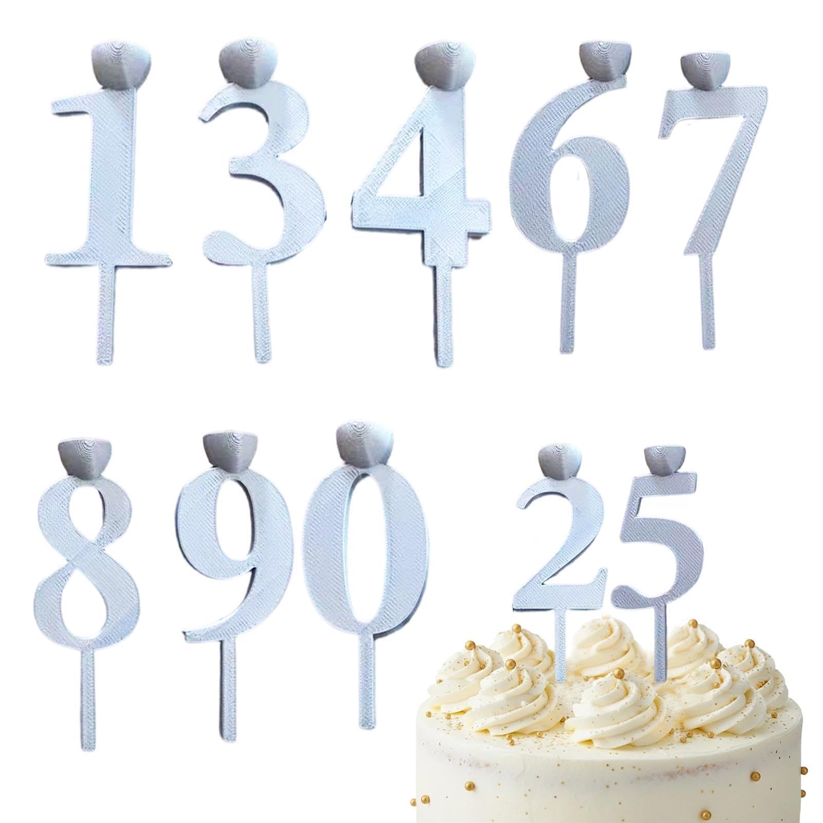 10 Pieces Reusable Number Birthday Candle Holder Set, Digital Birthday Cake Candle Holders Set, Metal Candles Stand Cake Topper Decorations Party Cakes Accessories