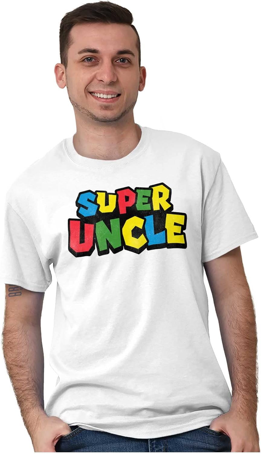 Super Uncle Gamer Nerd Retro Geek Mens Graphic T Shirt Tees