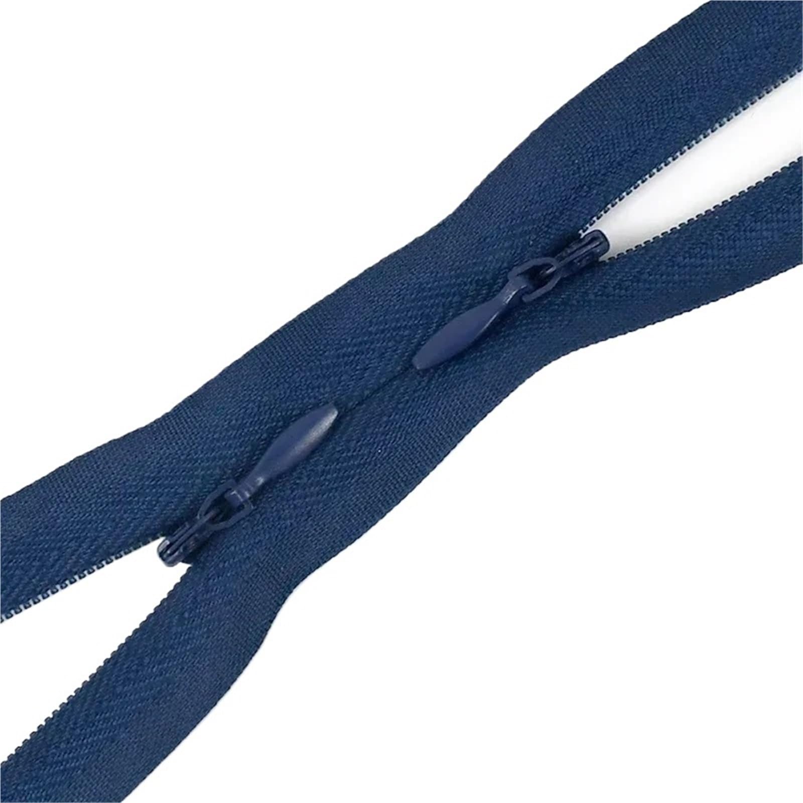 Two Way Separating Zipper, Two-Way Separating Zipper No.3 Invisible Nylon Double Slider 60/120cm Multicolor 5/10pcs(Deep Blue,120cm-5Pcs)