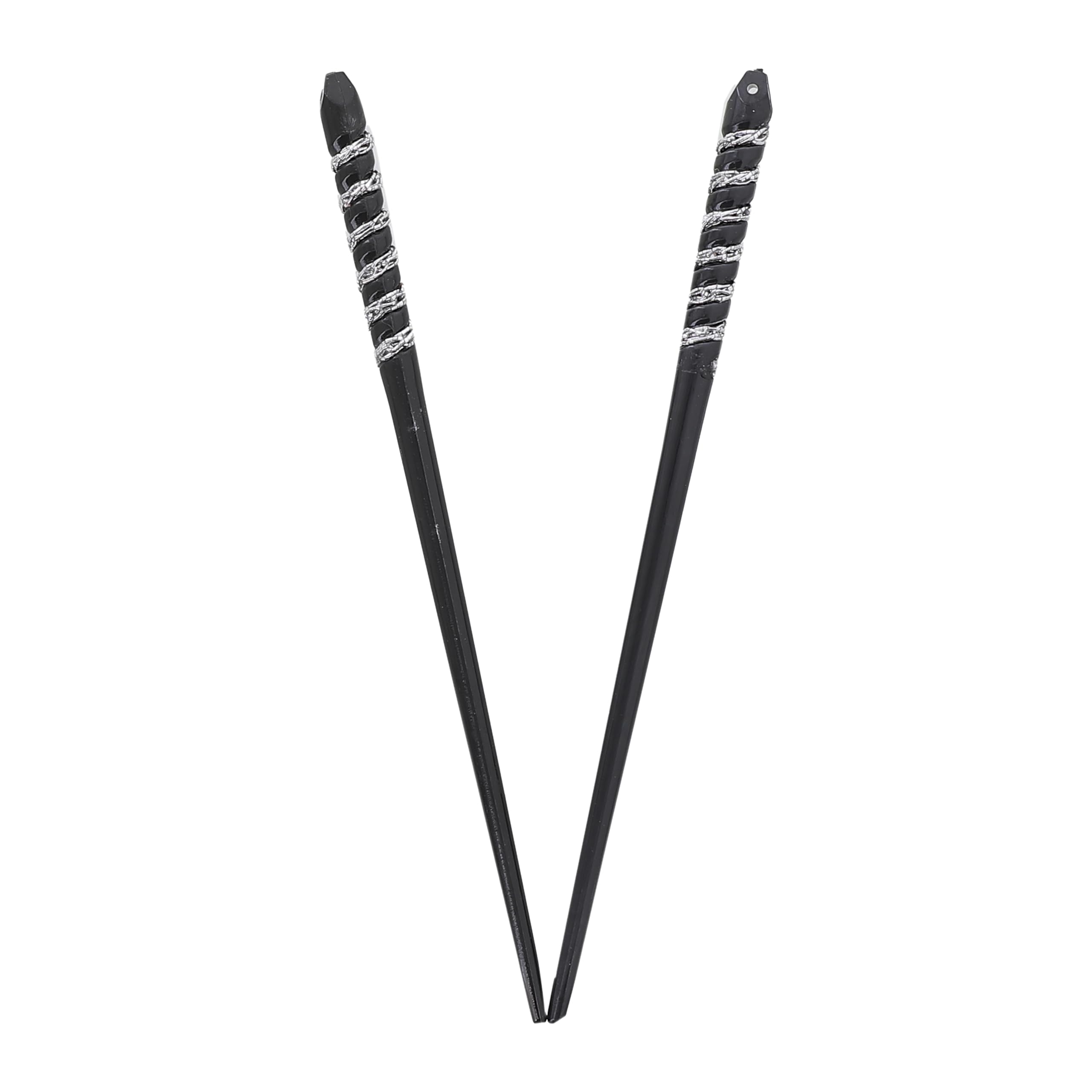 Amazon.com : Two Plastic Hair Sticks with Silver Swirl for 