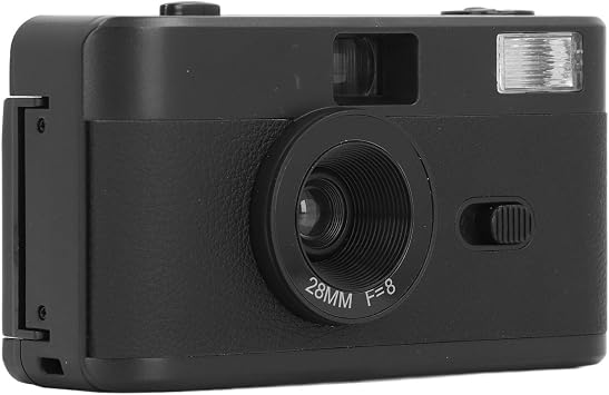 Jectse 35mm Film Camera, Reusable Retro Film Camera Built in Flash, Kids Point and Shoot Camera, 1/120s Shutter Speed, 28MM F /8 Lens, Lightweight Vintage Camera for Student Kids Black