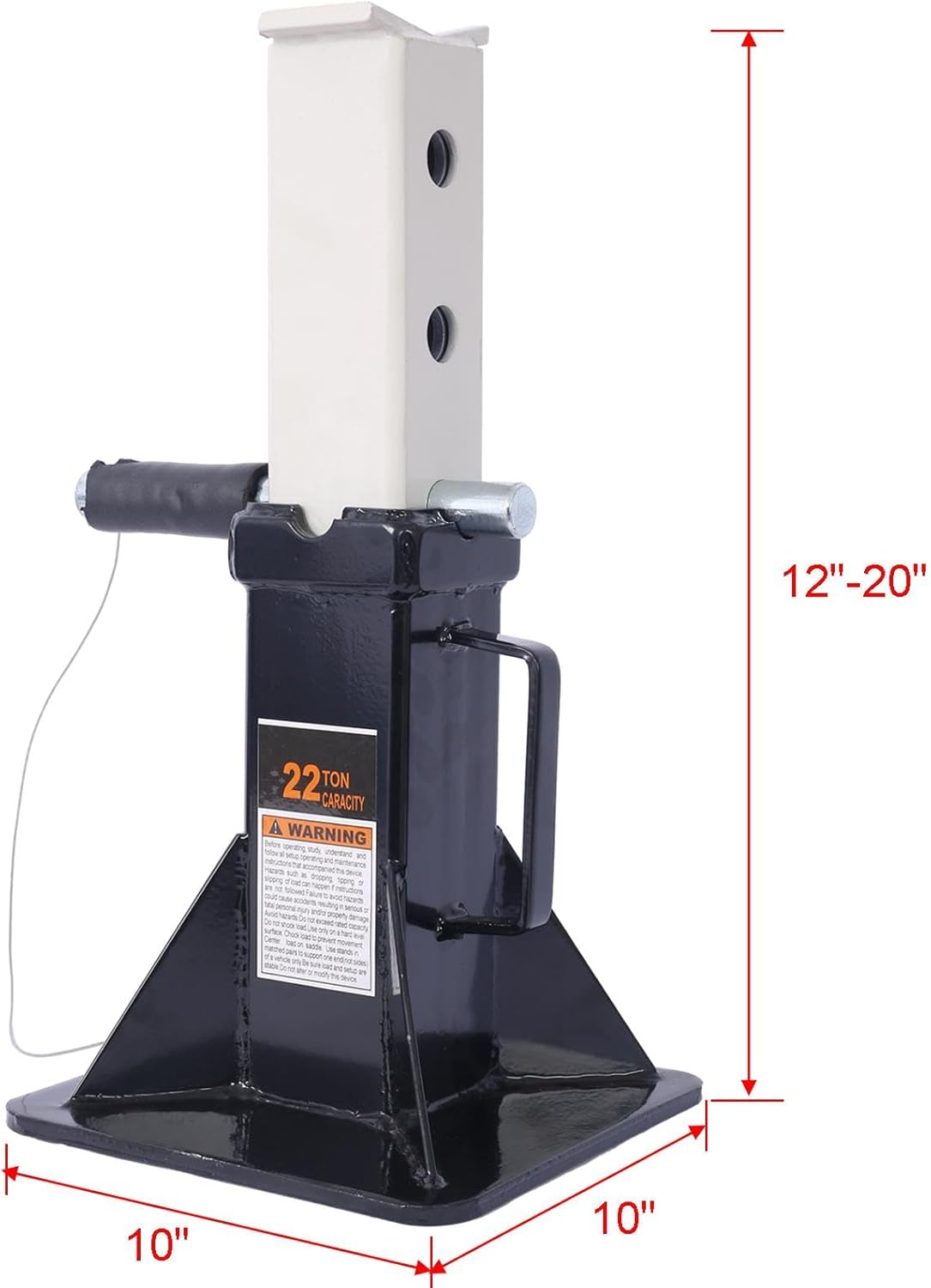 Premium 22 Ton Heavy Duty Car k Stands with Lock - Set of 2, Blk