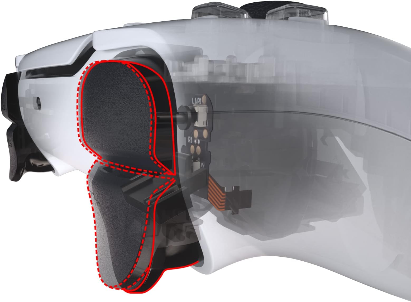 eXtremeRate Clicky Hair Trigger Kit for PS5 Controller BDM-010 & BDM-020 Shoulder Buttons, Custom Flashshot Trigger Stop Flex Cable for PS5 Controller