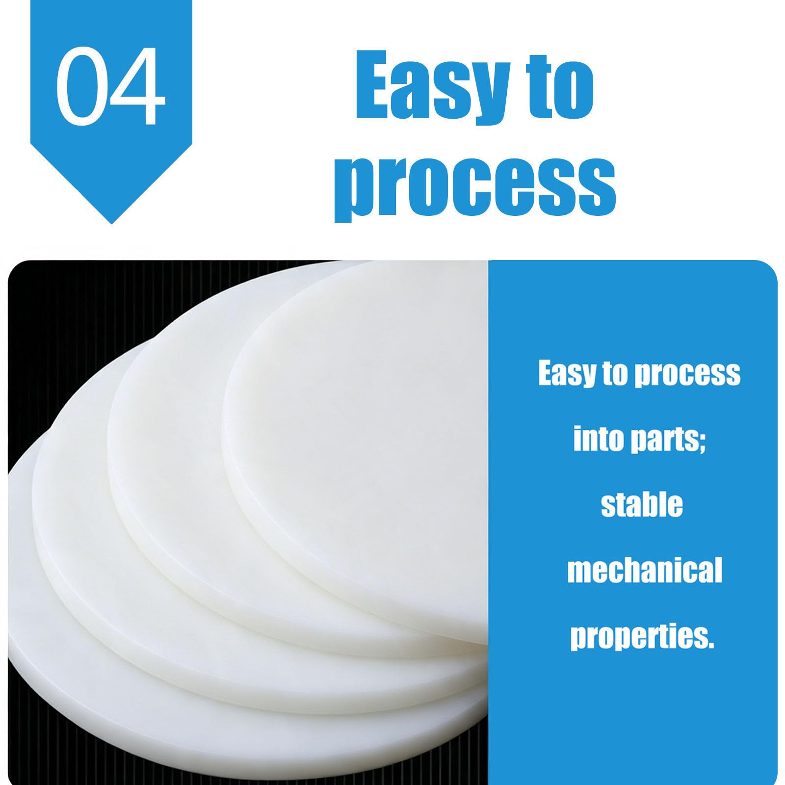 Fogli di Plastica ABS Lastra di Plastica ABS Bianco Girare Dia9cm