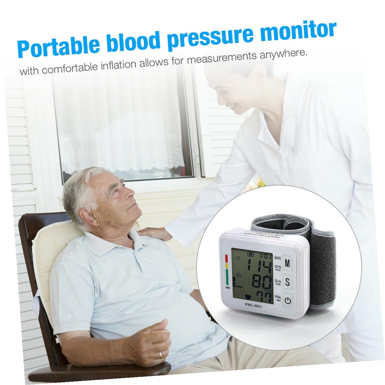 POPETPOP Pressione Automatica Uso Polso di da per Automatico e Misuratore in Compressione Modalità Sonno Abs Domestico per Adulti e Anziani