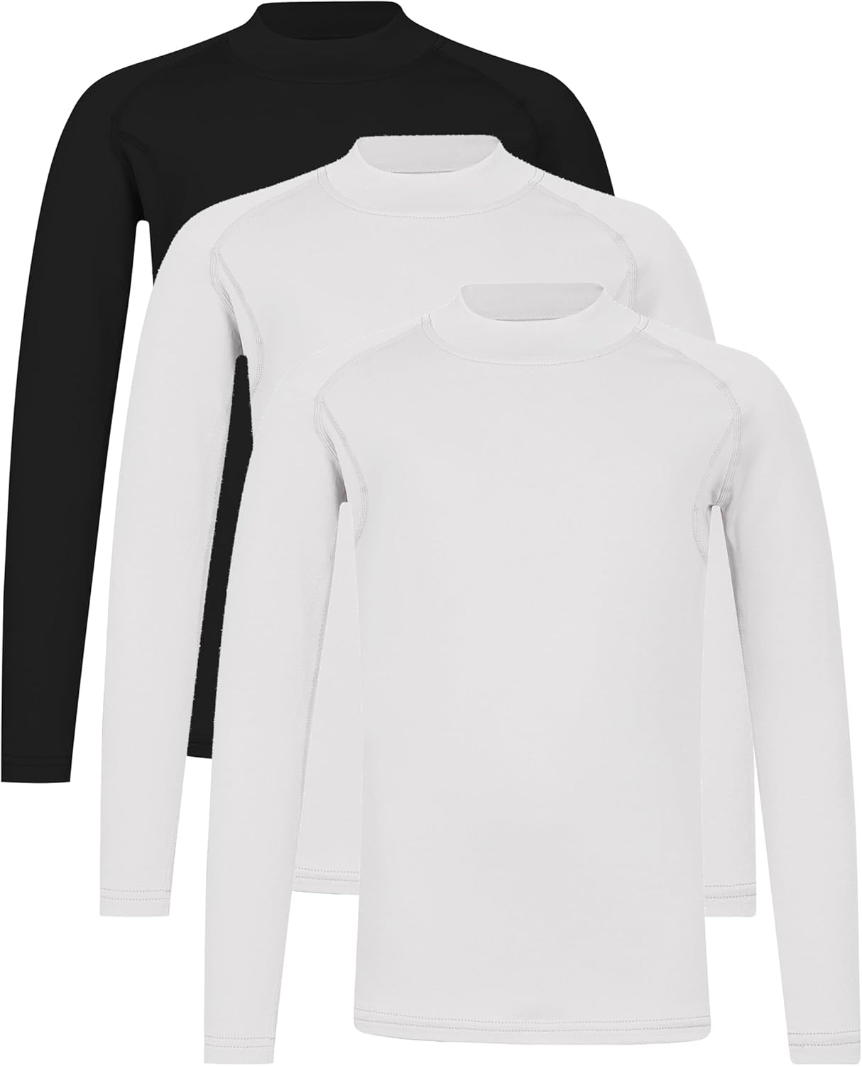 Youth Boys ＆ Girls Thermal Compression Shirt Long Sleeve, Athletic Fleece Base Layer Undershirt Football Baseball