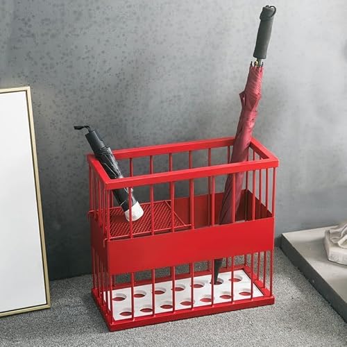 WQPMNYG High Capacity Rectangular Umbrella Stand - Free Standing Iron Holder for Indoor Use Perfect for Home & Office Entrance Hallway Storage & Walking Cane