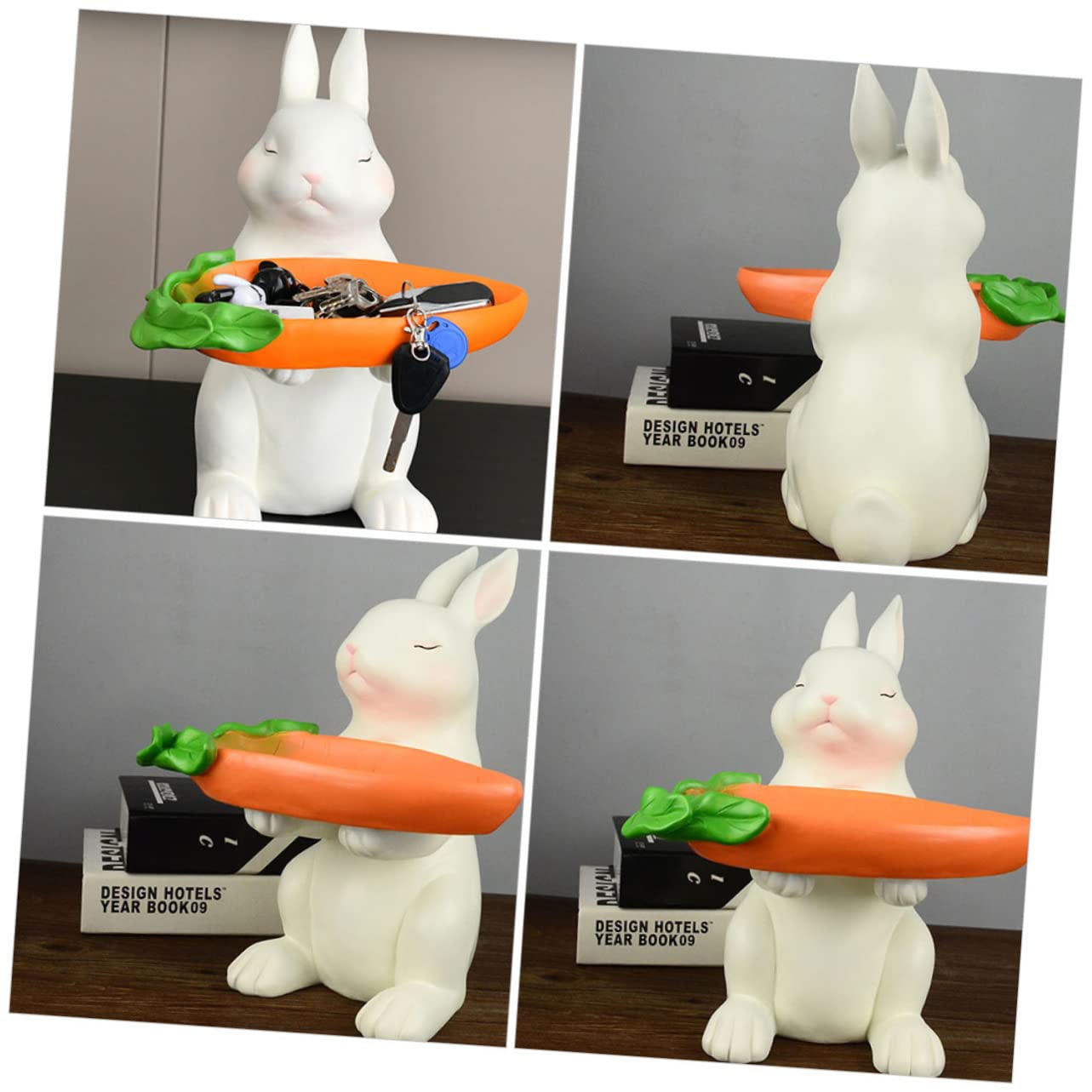 BESPORTBLE Plateau à Clés Lapin De Dessin Animé Assiette De Rangement pour Clés Récipient Décoratif Résine Plateau De Rangement pour Accessoires