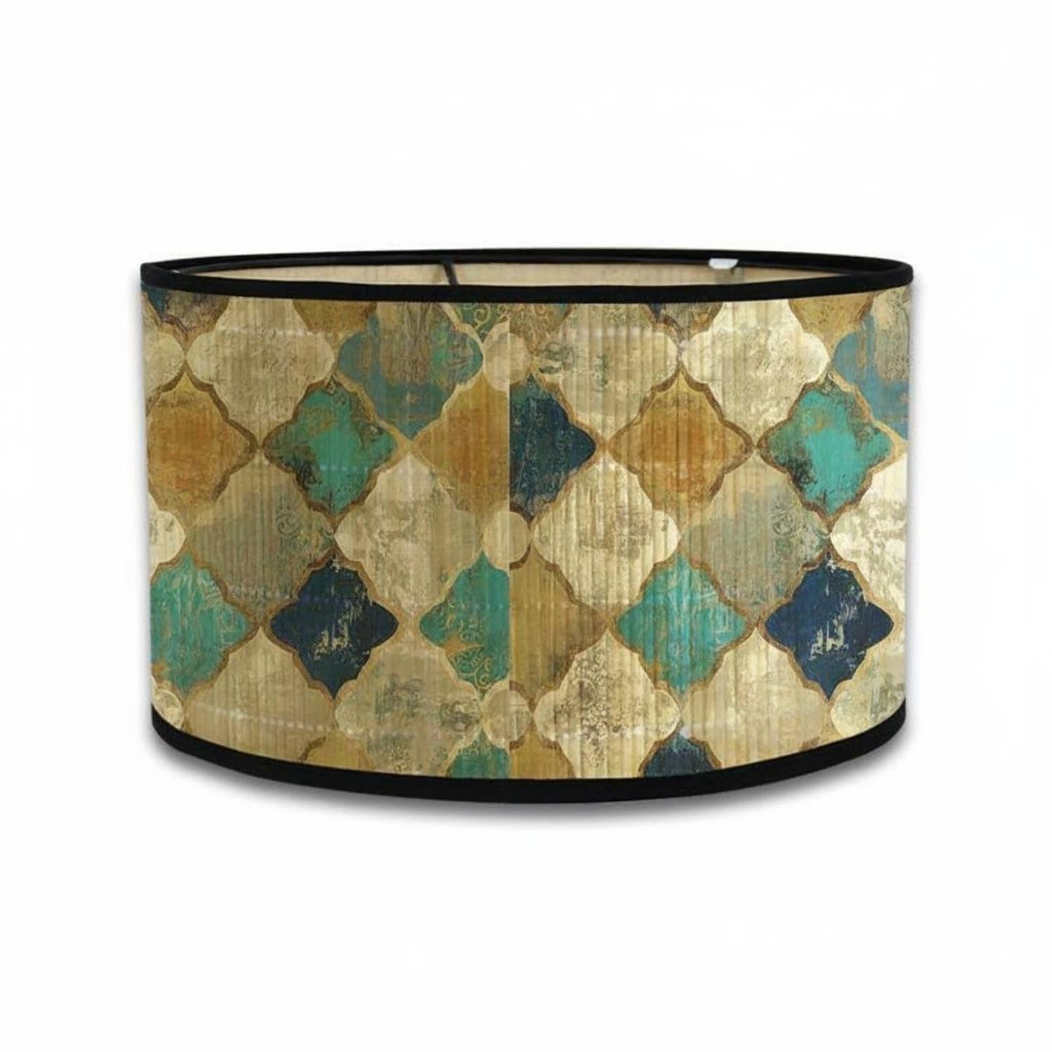 Sturdy Construction Bamboo Lampshade Handmade Printed Bamboo Lamp Shade E27 Fitter Compatible Printed Drum Lampshade Fade Resistant for DIY Enthusiasts, Living Room, Bedroom, Cafe, Restaurant, Style F-image-46