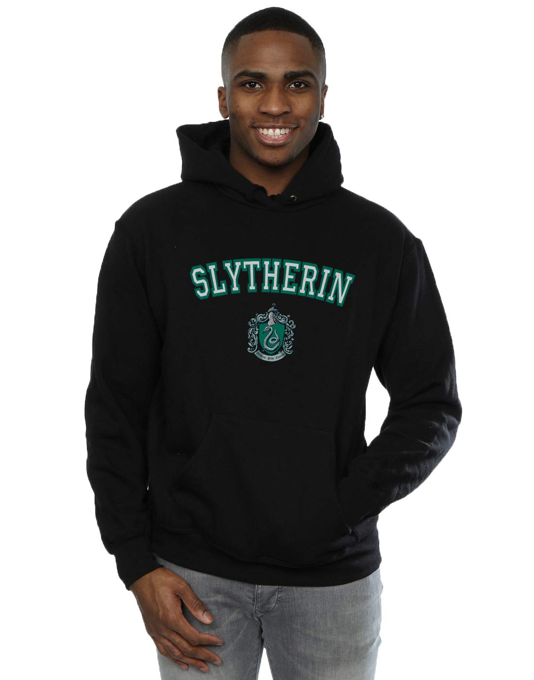Absolute Cult Men's Black Harry Potter Slytherin Crest Hoodie 3XL