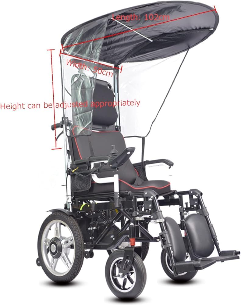 Housse de protection contre la pluie universelle pour fauteuil roulant, fauteuil roulant électrique, protection UV, support de serrage pour la plupart des fauteuils roulants