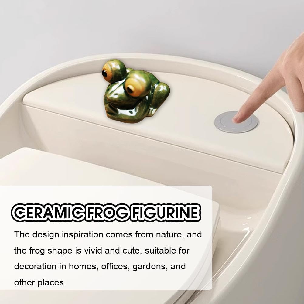 Frog Toilet Bolt Caps - 2026 New Fun Frog Toilet Bolt Caps Toile-t BOL-t Covers,Compact ToiletAccessory,Porcelain Dustproof Bathroom Decor,Replacement Parts,Easy to Install