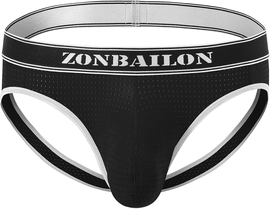 YINYOUYU Men's Jockstrap Bulge Pouch Thong Low Rise Assless Underwear
