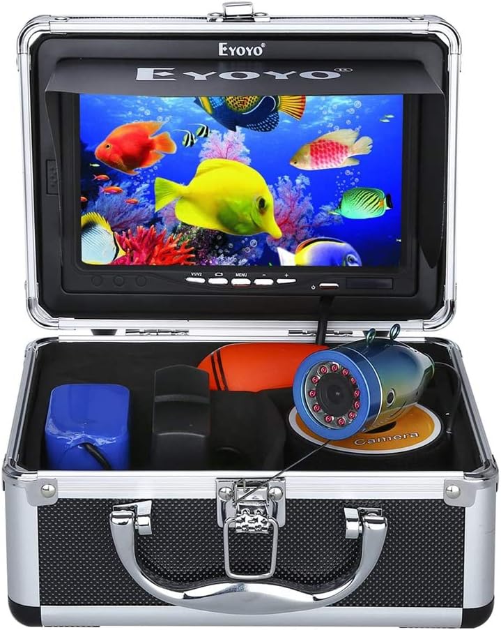 Best Cyber Monday 🔥 Eyoyo Portable 7 inch LCD Monitor Fish Finder Waterproof Underwater 1000TVL Fishing Camera 15m Cable 12pcs Infrared Lights for Ice,Lake and Boat Fishing 50% Off Discount Eyoyo Portable 7 inch LCD Monitor Fish Finder Waterproof Underwater 1000TVL Fishing Camera 15m Cable 12pcs Infrared Lights for Ice,Lake and Boat Fishing