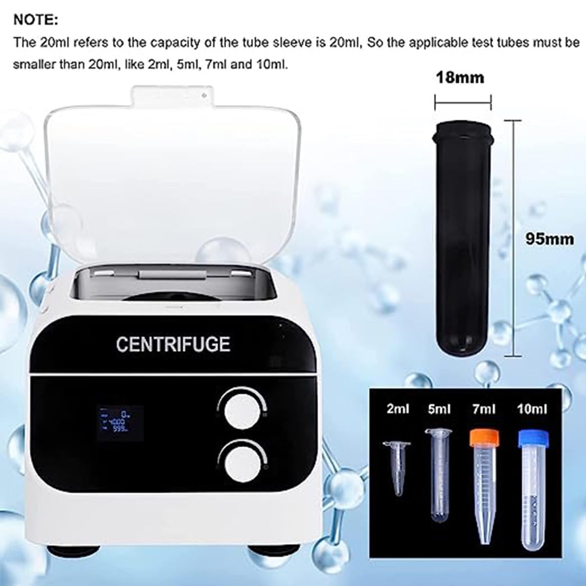 Centrifuga da laboratorio con display digitale del timer, estrattore ad alta velocità per provette per raccolta del sangue, uso professionale