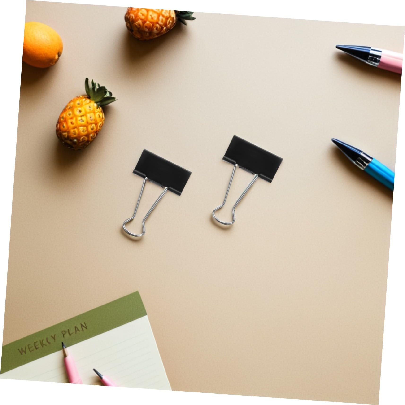 SHINEOFI 60 piezas Clips de Carpeta Negros Clips Metálicos Reutilizables para Oficina Sujeción Fuerte para Facturas y Archivos Multifucción para Papelería y Organización