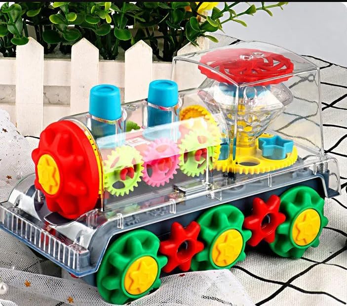 PEBBLE HUG Gear LED Flash Active Train, Transparent appearance, Best Gift For Kids, Train Fun Toy for kids, Easy to use, train games, Toy Train with Lights and Music