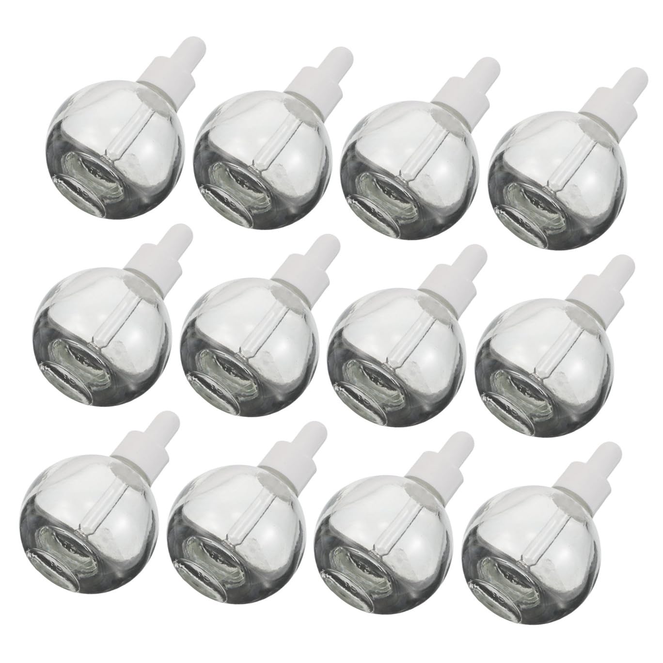 12 Szt. Sztuk Szklanych Butelek z Pipetą Do Olejków Eterycznych Kuliste Płaskie i Okrągłe Buteleczki Do Próbek Wielofunkcyjne Napełnialne Pojemniki Perfumy Serum i Aromaterapię