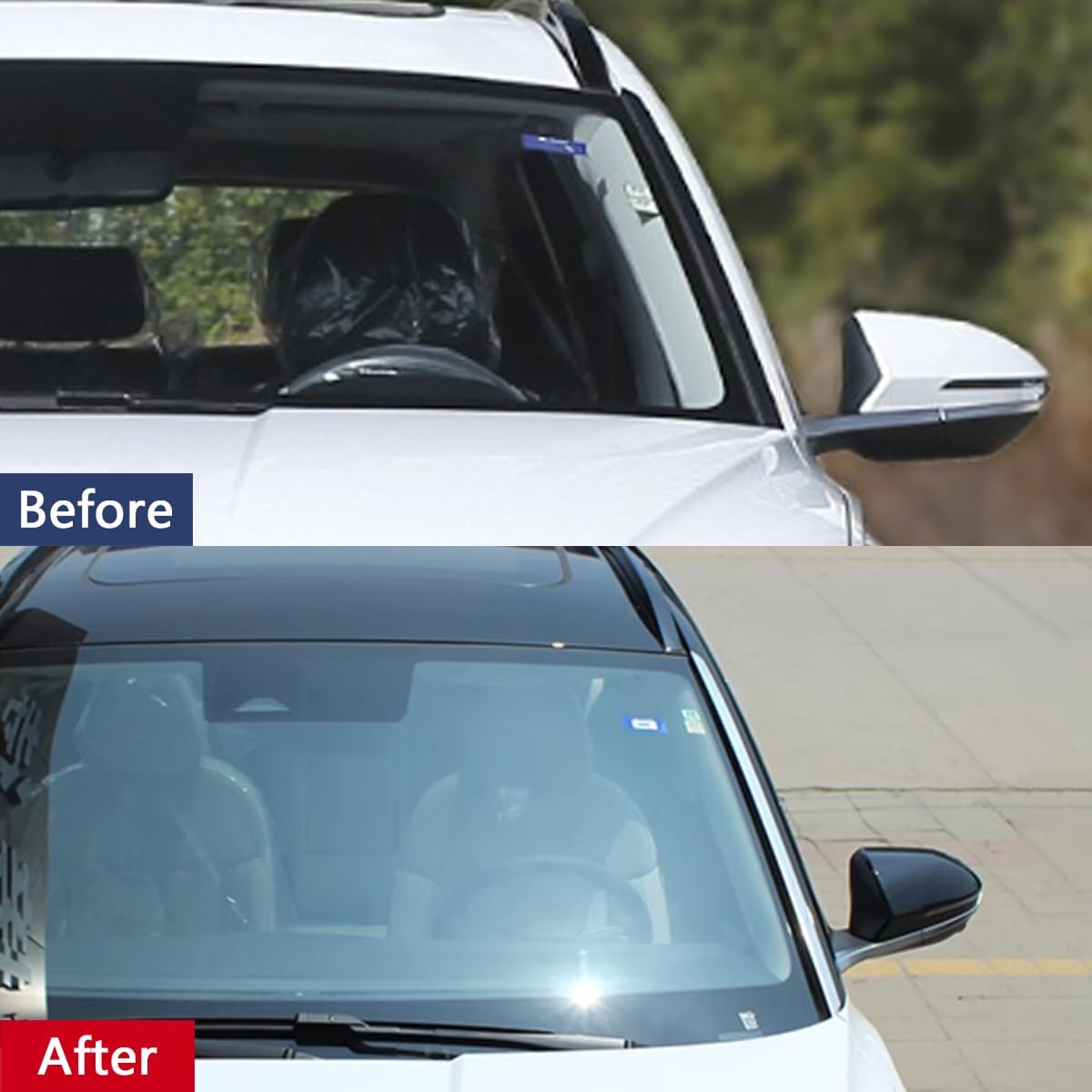 Car Accessories Fit for Hyundai Tucson 2024 2023 2022 Front Windshield Protective Decorative Strip Cover Trim (Chrome) 2PCS Stainless Steel
