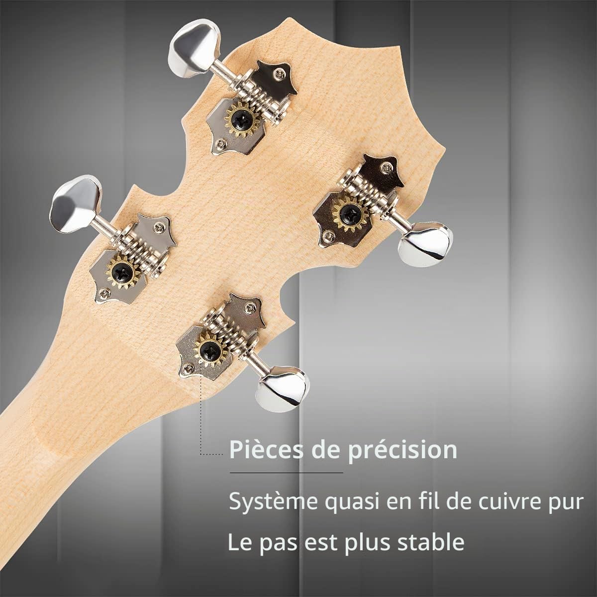 Mulucky Mini Banjo 5 Cordes 71,1 cm Tête Remo Résonateur 5ème Accordeur Engrenage Kit Démarrage Sangle Clé Règle Média