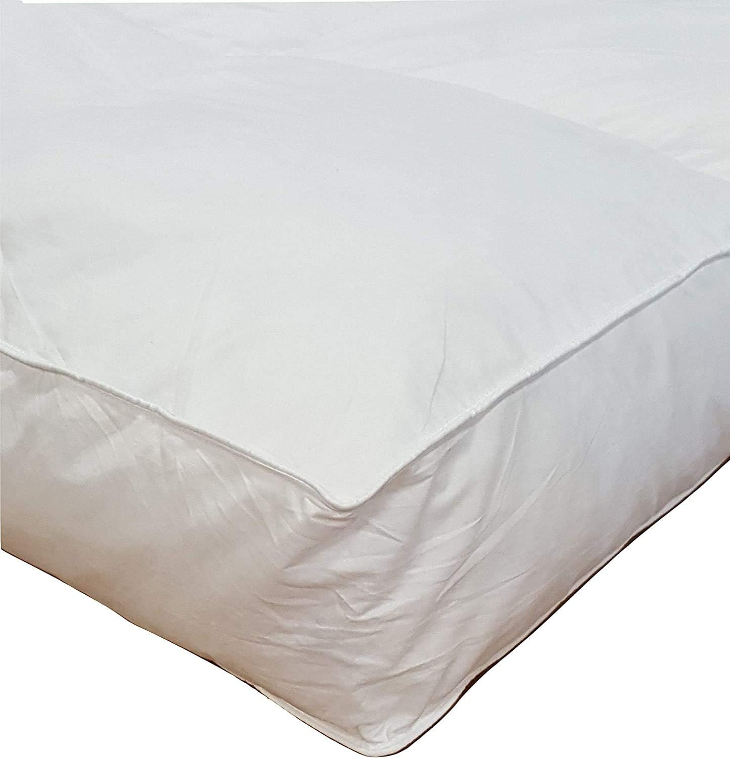 Millsave 4" Queen (60" x 80") Goose Down Mattress Topper Featherbed / Feather Bed Baffled