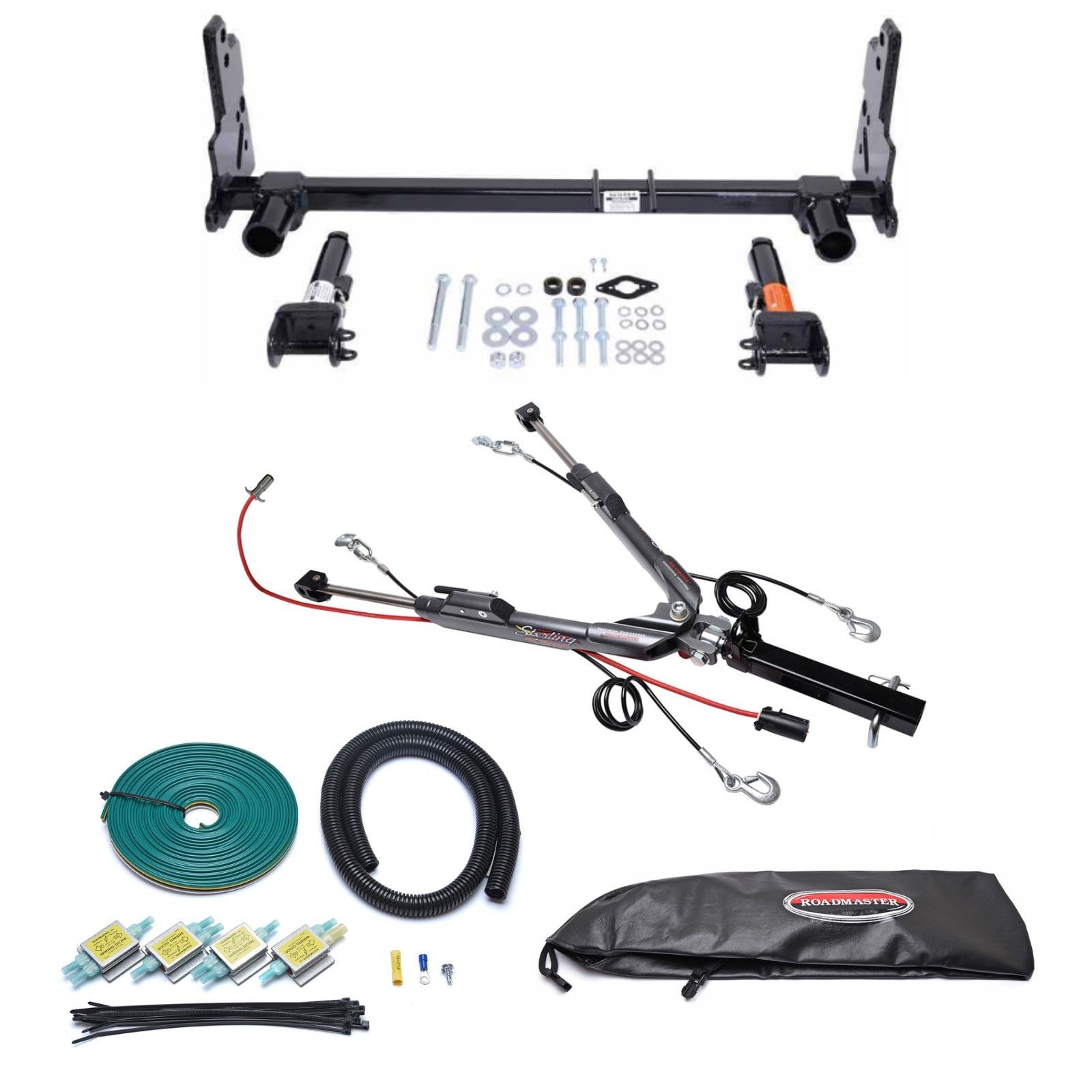 TrendsAuto Roadmaster Sterling All-Terrain Tow Bar and Baseplate Combo with Economy Wiring Kit fits 2019-2025 Gladiator JT Mojave | Illuminates RV Lights | Includes TrendsAuto Decal