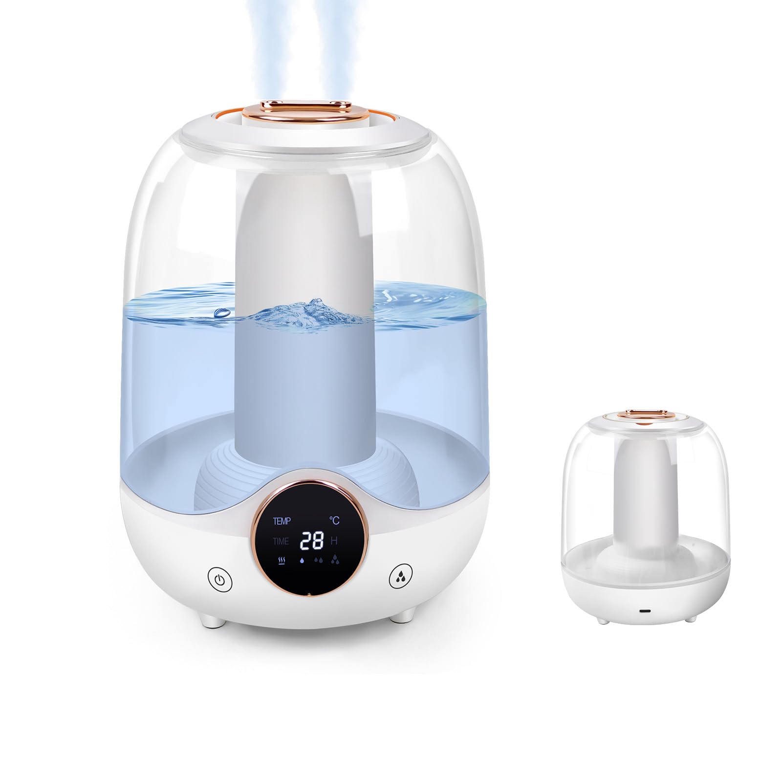 Humidifiers for Bedroom Cool Mist Humidifiers for Home 3L LED Display Desktop Humidifier 3 Speed Fogging Cool Mist for Large Room, Humidifier Quiet for Bedroom, Humidifiers for Baby
