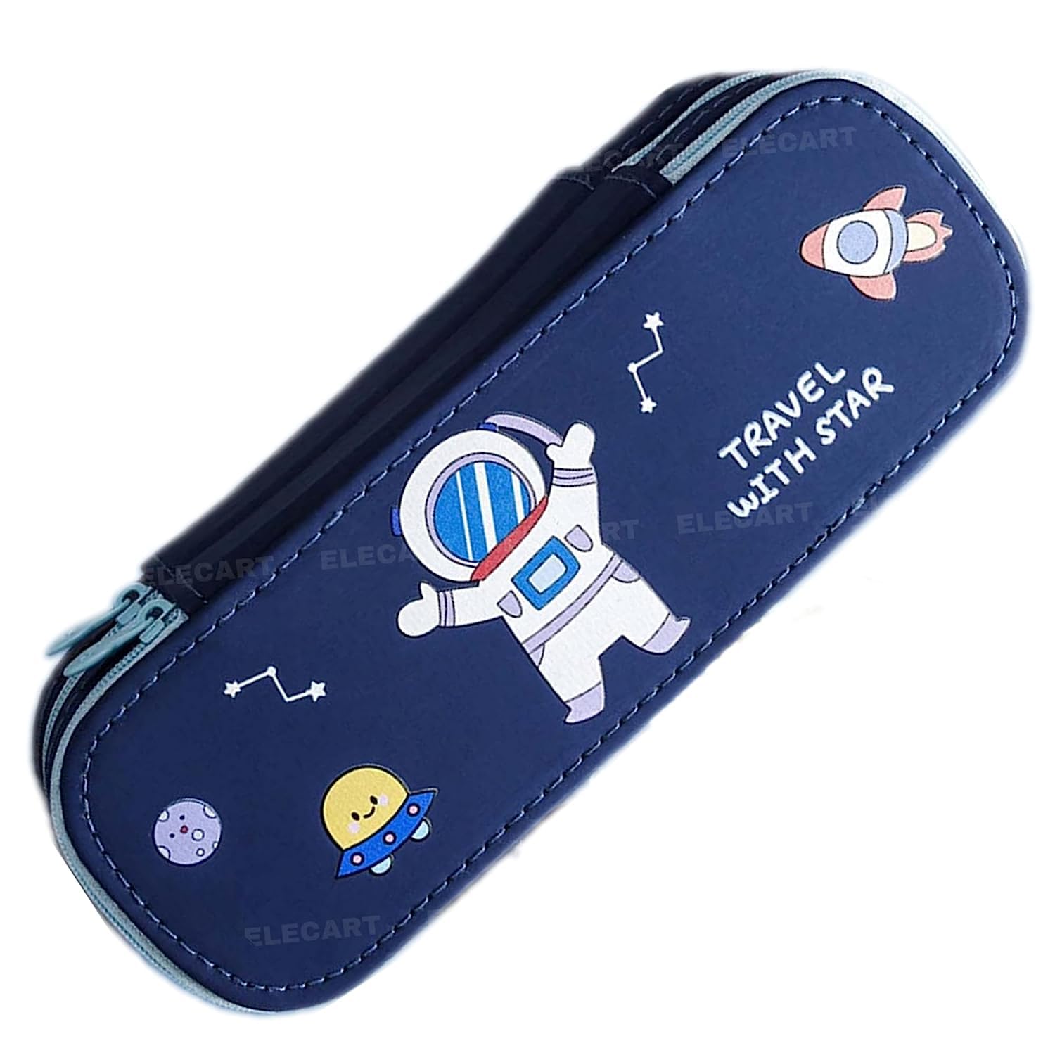 Elecart Double Layer Large Capacity with Multi-Functional Simple Korean Style Pencil Case for Student Makeup Bag Office (Astronaut) (B0C7H7ZSNY) Amazon Price History, Amazon Price Tracker